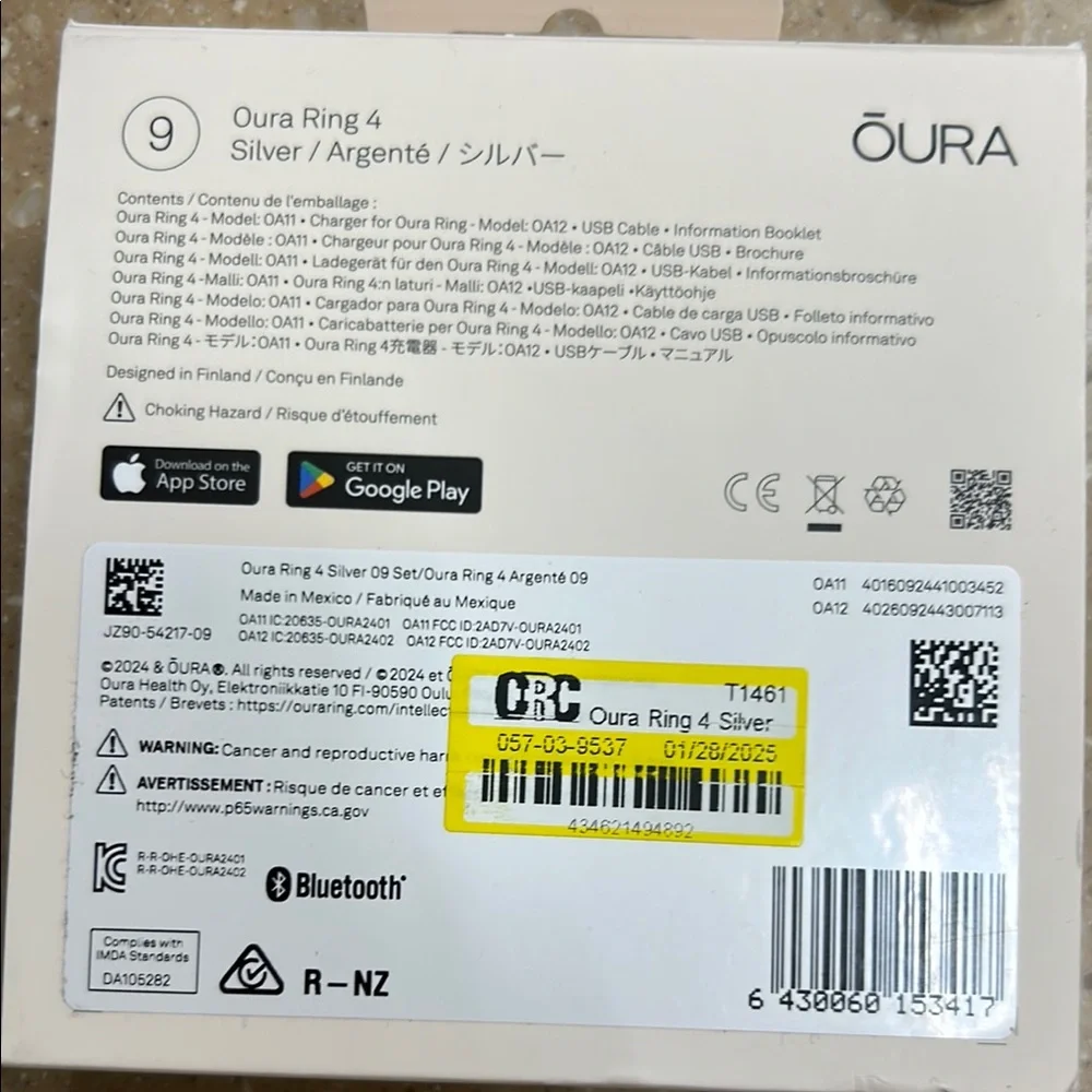 Oura Silver Smart Ring Advanced Wearable Technology